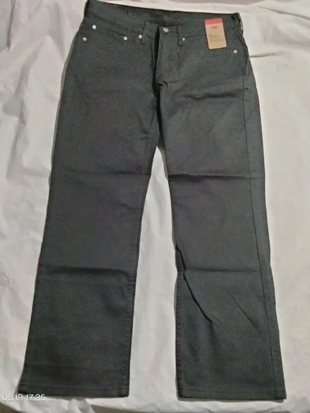 Levi's 514 Straight Fit Mens Pants 34x30 Charcoal Black Stretch Casual Cotton